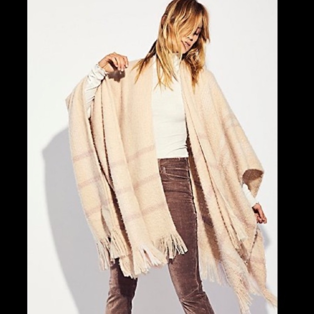 Free People Brighton Brushed Plaid Kimono